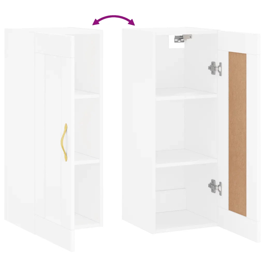 Mobile a Parete Bianco 34,5x34x90 cm in Legno Multistrato 835018