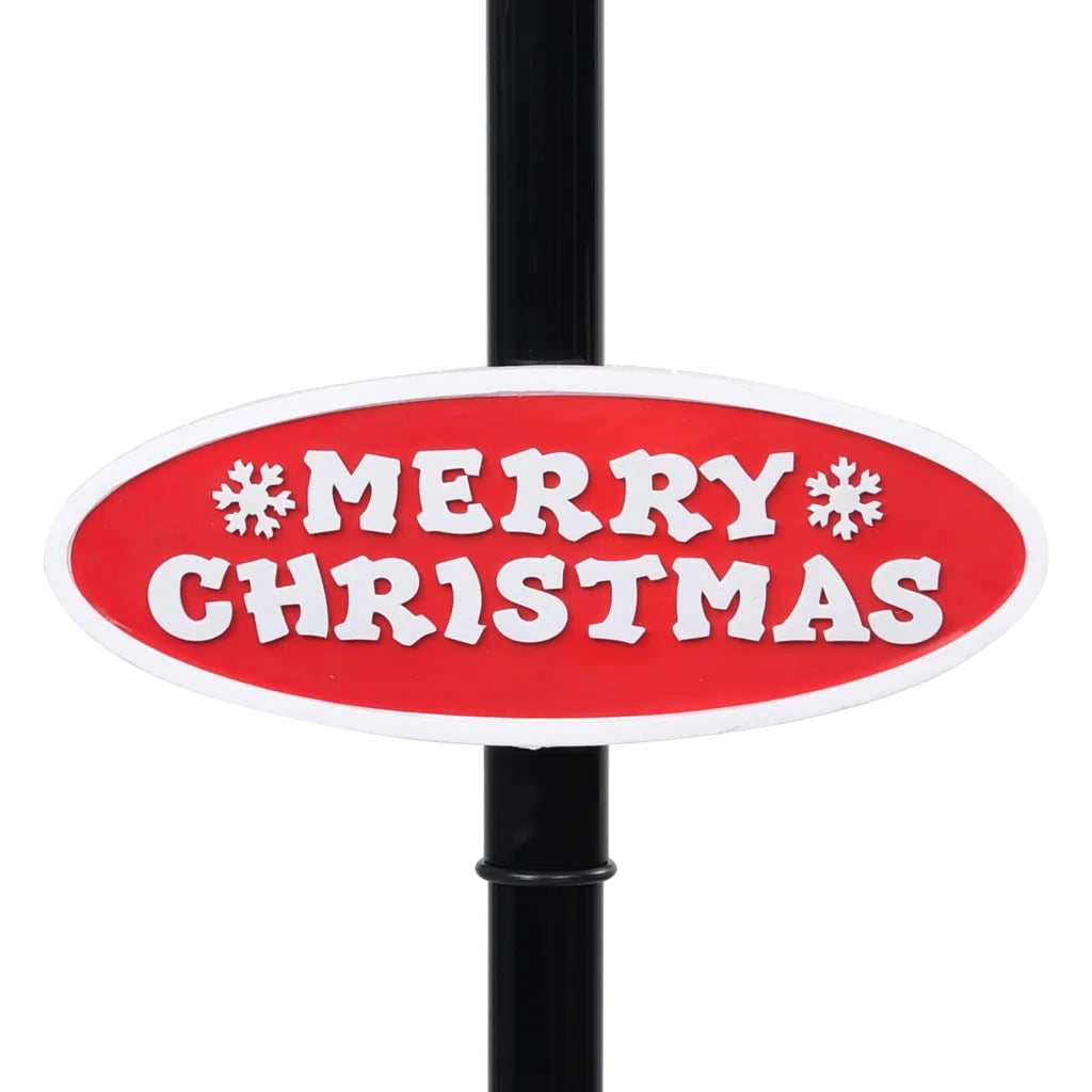 Lampione Natalizio con Babbo Natale Nero Rosso 81x40x188 cm PVC 289926