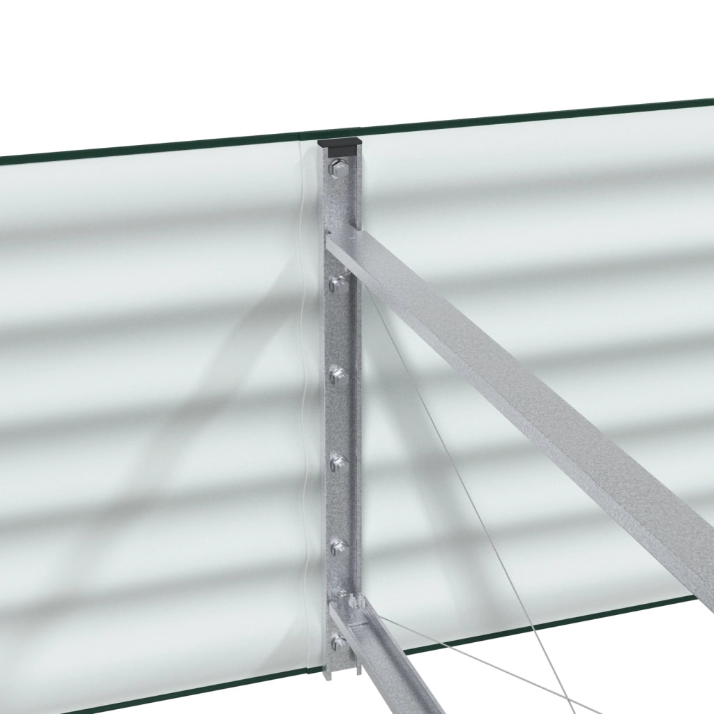 Letto da Giardino Rialzato Verde 400x80x44 cm in Acciaio Galvanizzato