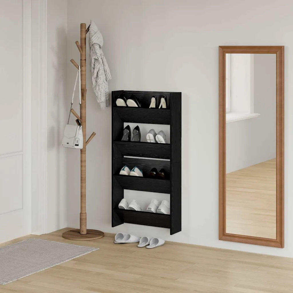 Mobile per scarpe 2 pcs Rovere Nero 60 x 18 x 60 cm 875145