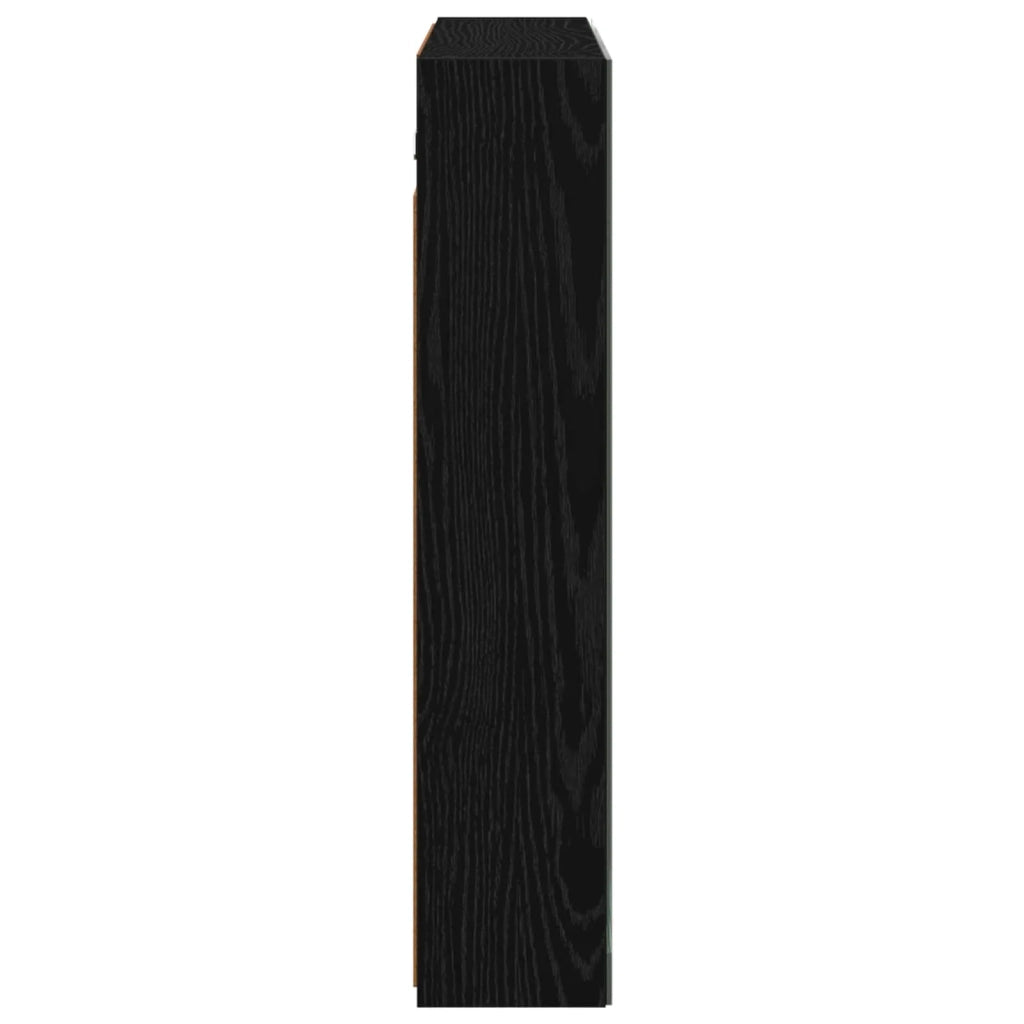 Mobiletto per specchio da bagno Rovere Nero 80 x 14.5 x 70 cm 889104