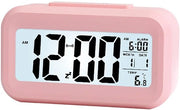 Orologio Digitale 12/24 Ore - Display LCD - Illuminazione di Fondazione - Visualizzazione della Temperatura - Materiale ABS di Alta Qualità - Dimensioni Compresse 13,6x7x4,6 cm - Orologio