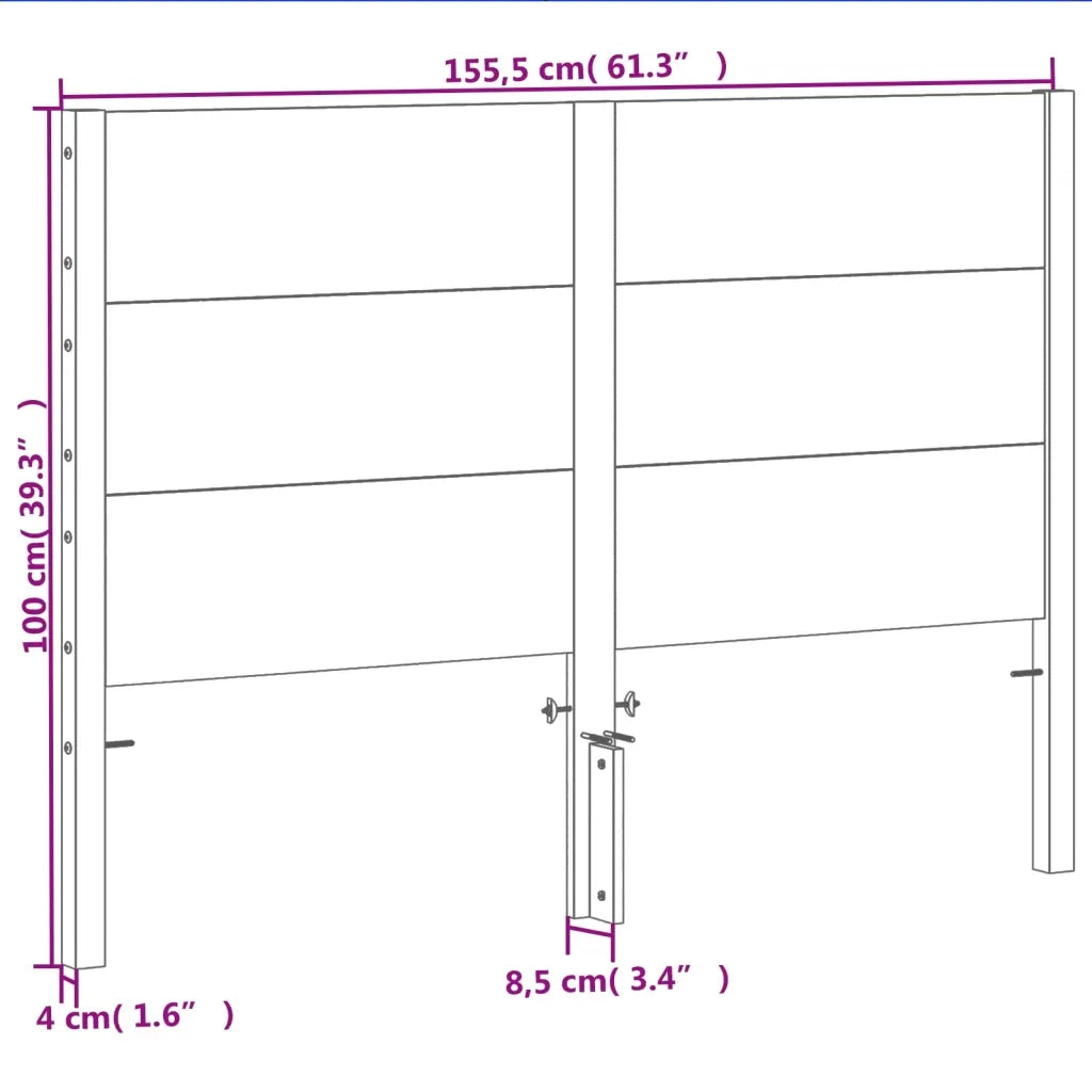 Testiera Marrone Cera 150 cm in Legno Massello di Pino 844325