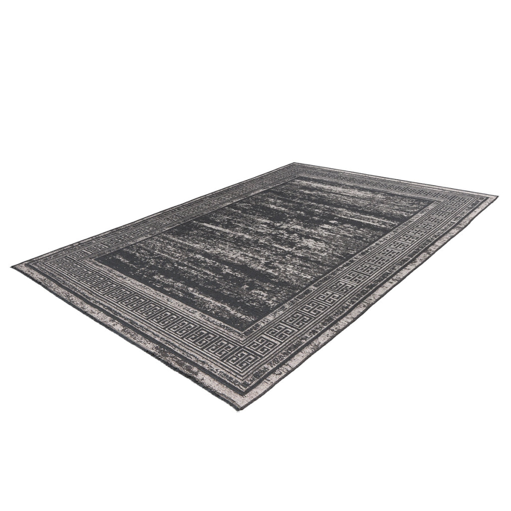 Tappeto moderno Kalea in grigio antracite con design a rilievo