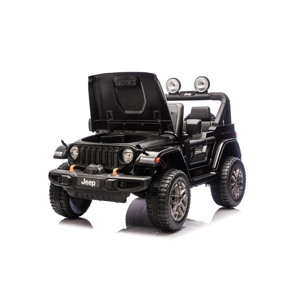 Macchina Elettrica per Bambini Jeep Wrangler Rubicon 12V con Telecomando Nero