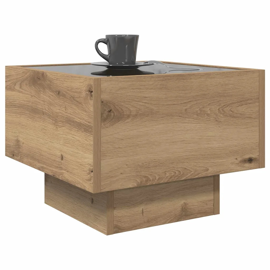Tavolino da salotto rovere artigianale 40 x 40 x 30 cm