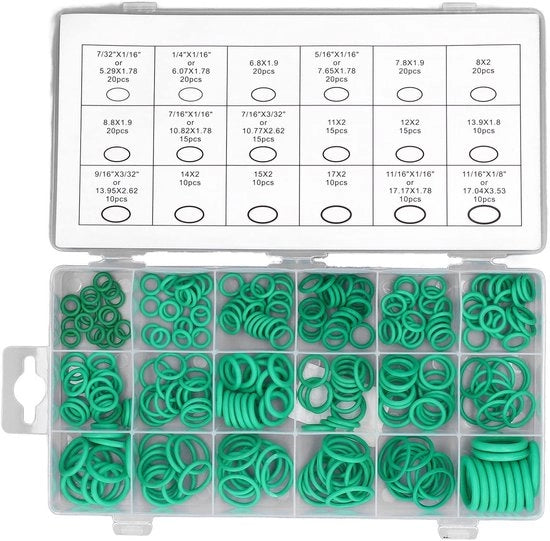 Set di O-ringen 270 pezzi - Gomma Nitrile - Resistente all'olio/UV/Tempesta - Gomme di sigillo - 18 misure - Scatola di conservazione
