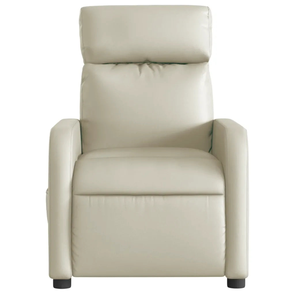 Poltrona | Sedia Relax Reclinabile Elettrica Crema in Similpelle