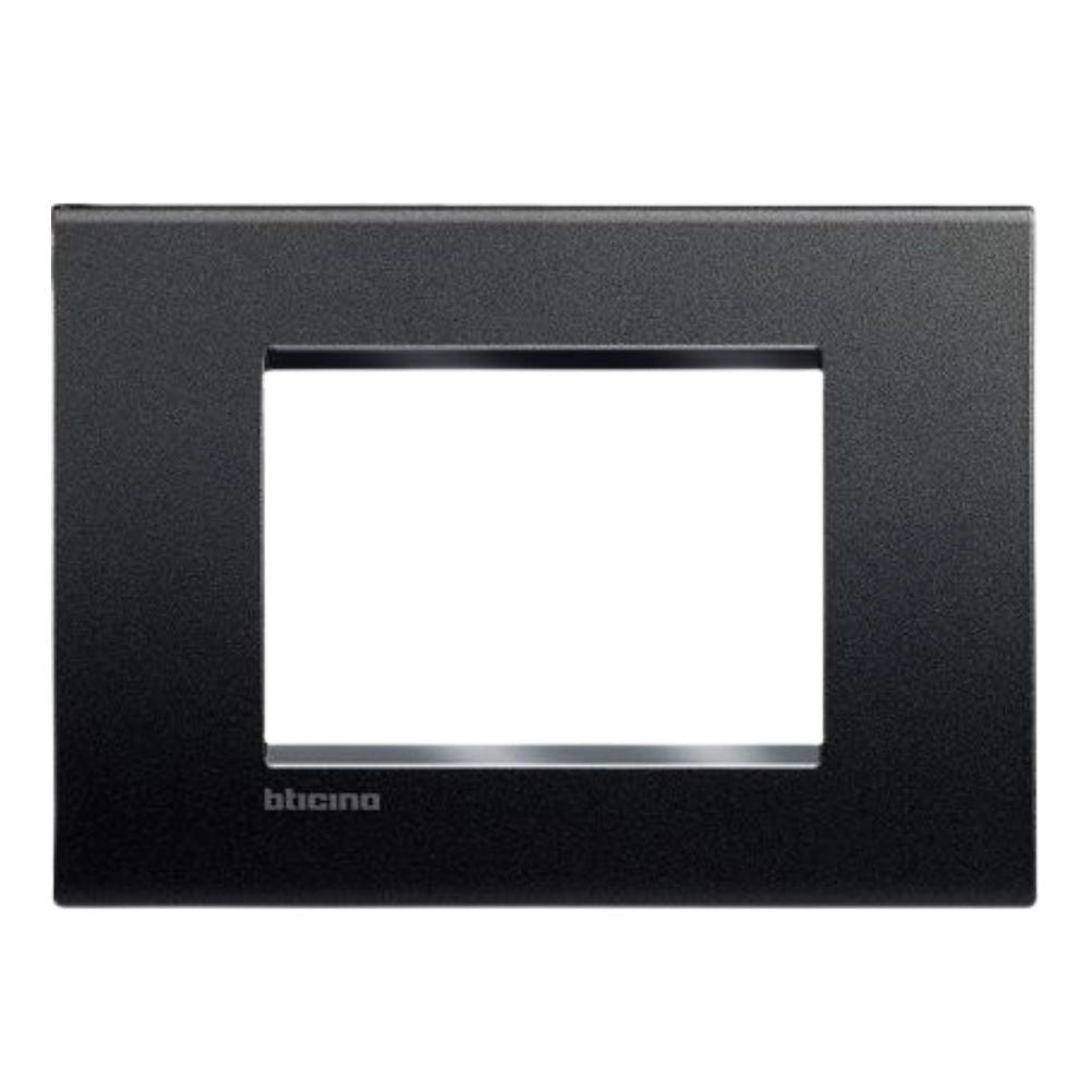 Bticino livinglight placca quadra 3 moduli in tecnopolimero *** colore antracite, numero posti 3 posti, confezione 1