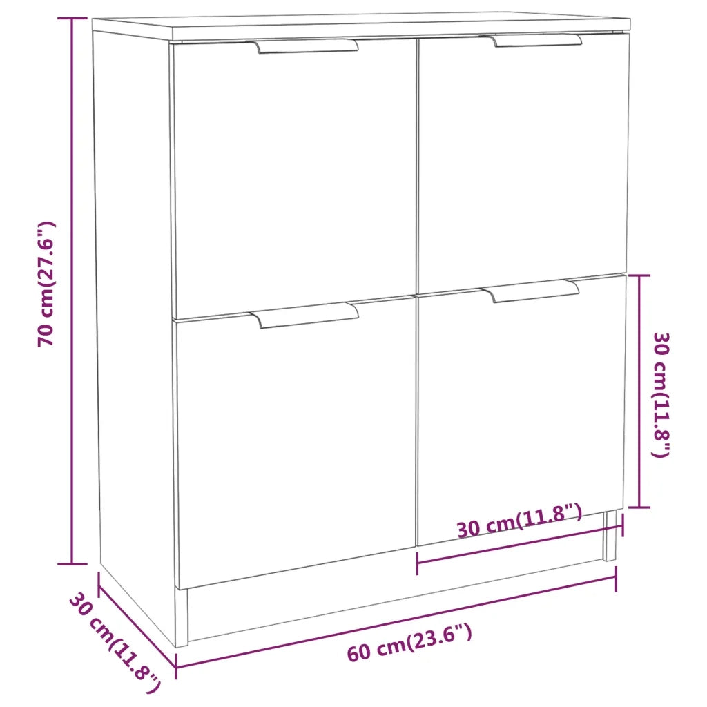 Credenza Bianca 60x30x70 cm in Legno Multistrato cod mxl 63844