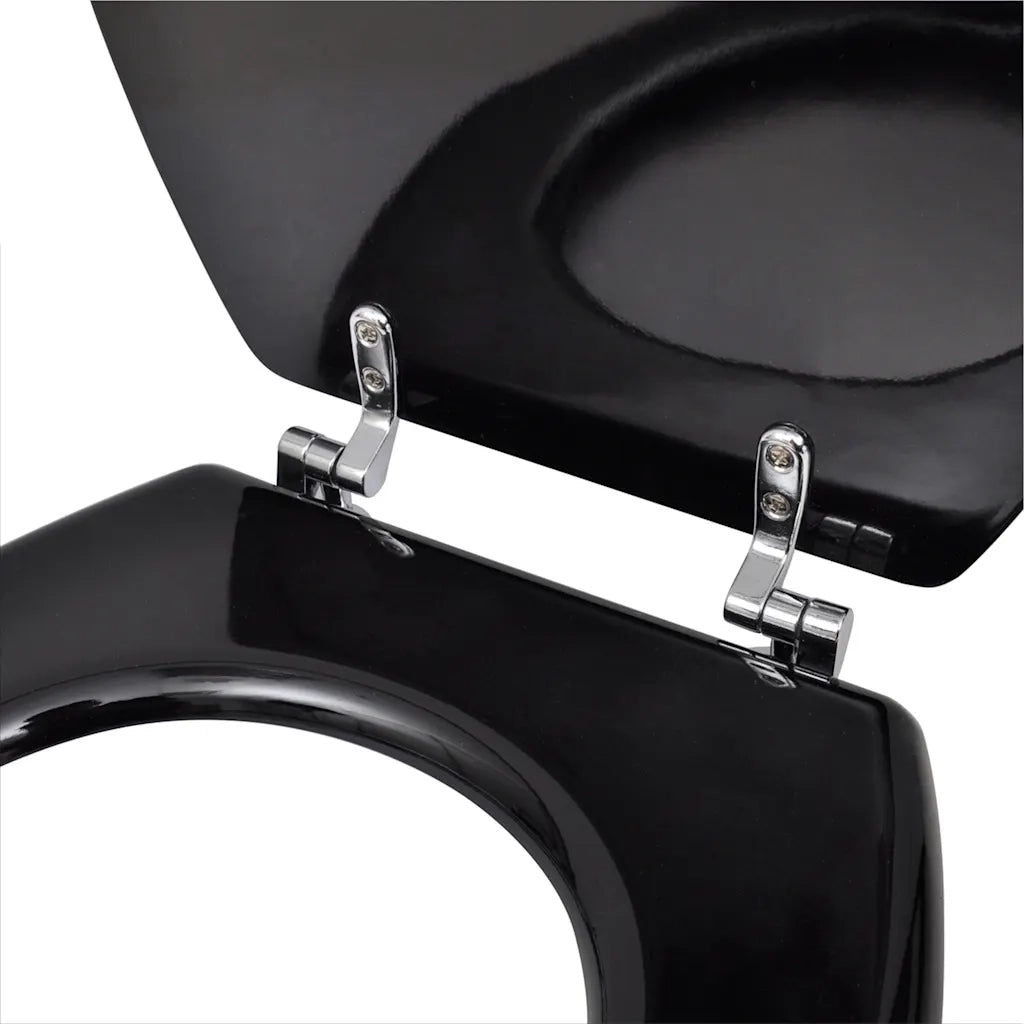 Sedile WC in MDF con Coperchio Design Semplice Nero CFW5471683