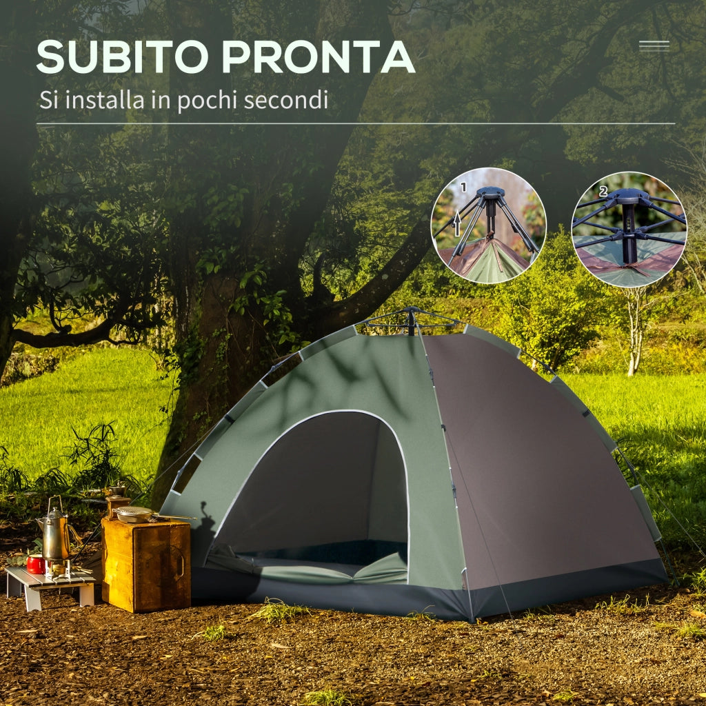 Tenda da Campeggio 2 Posti ¨C zephmum ¨C Grigio 210x210x135 cm