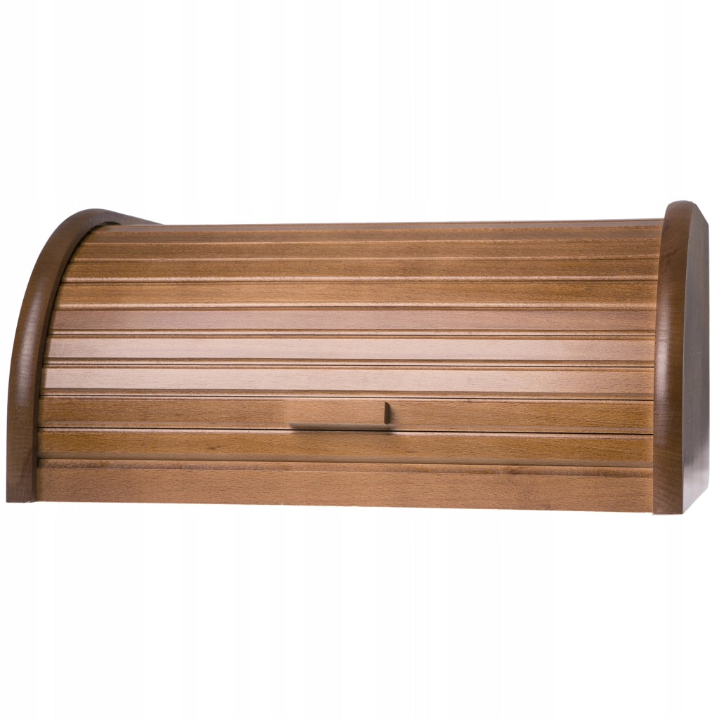 Contenitore per il pane in legno KADAX, grande, marrone massello, per panini.