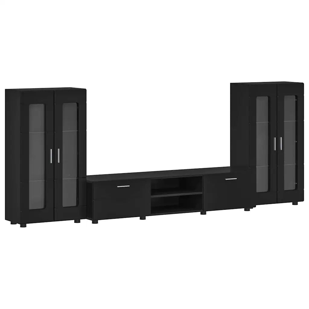 Set mobile TV con cassetto FLORIN Nero Legno multistrato