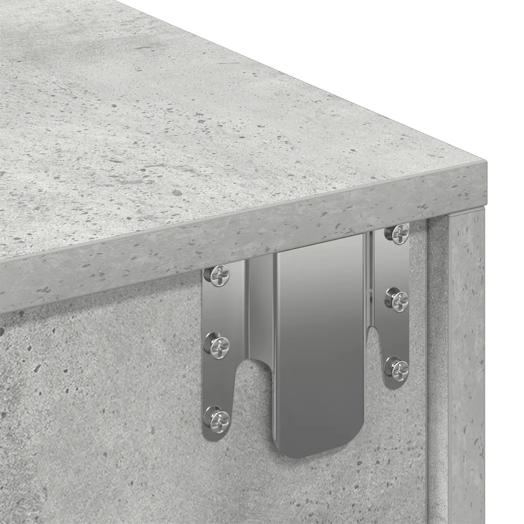 Scaffale a Parete con Cassetti Grigio 80x33x17 cm in Truciolato 859980