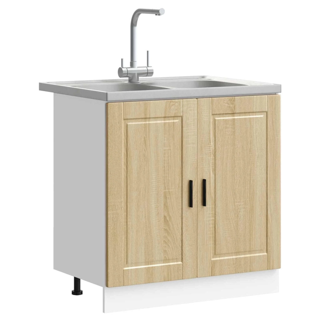 Mobiletto per lavabo Porto 2 pz Marrone 80 x 46 x 81,5 cm 3315024