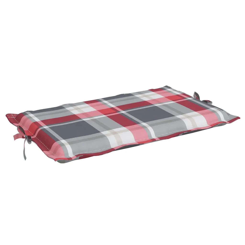 Cuscino per Lettino a Quadri Rossi 186x58x4cm in Tessuto Oxford 314171