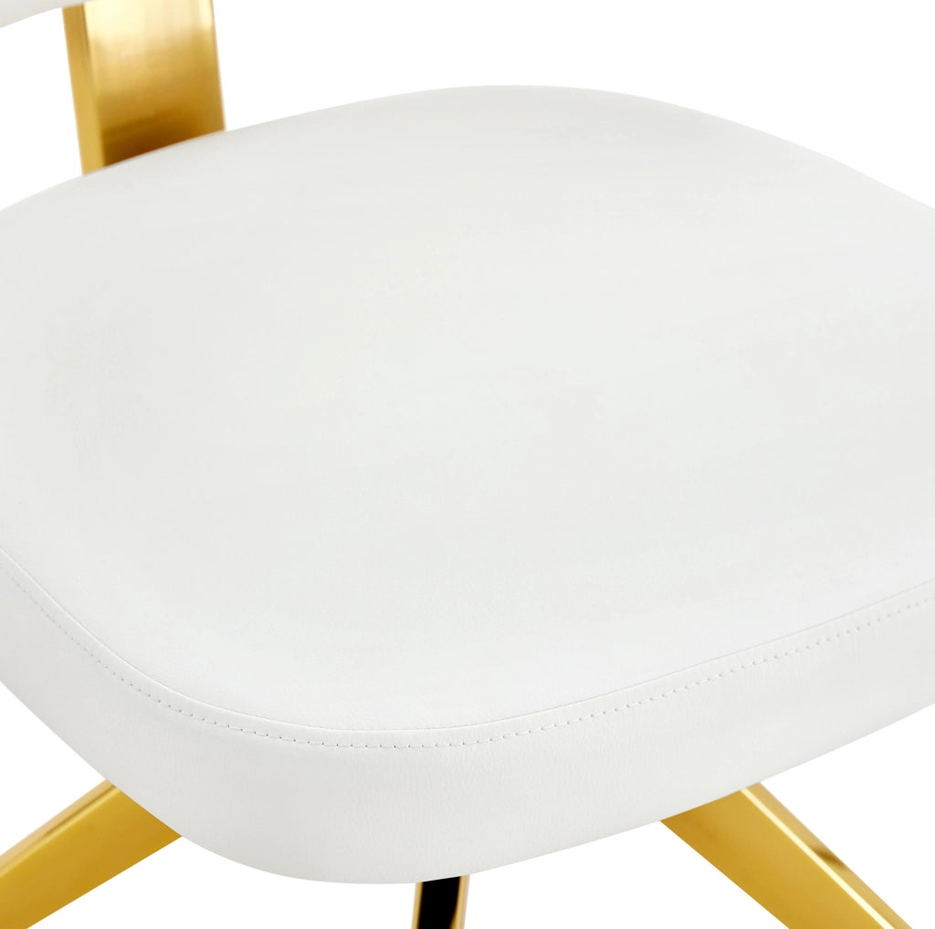 Set di 2 sedie girevoli con schienale curvo in PU bianco