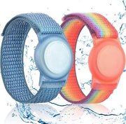 Cinturini impermeabili per bambini AirTag | Set da 2 | Nylon soffice | Olografo GPS | Adatto per cinturini AirTag | Per bambini piccoli.