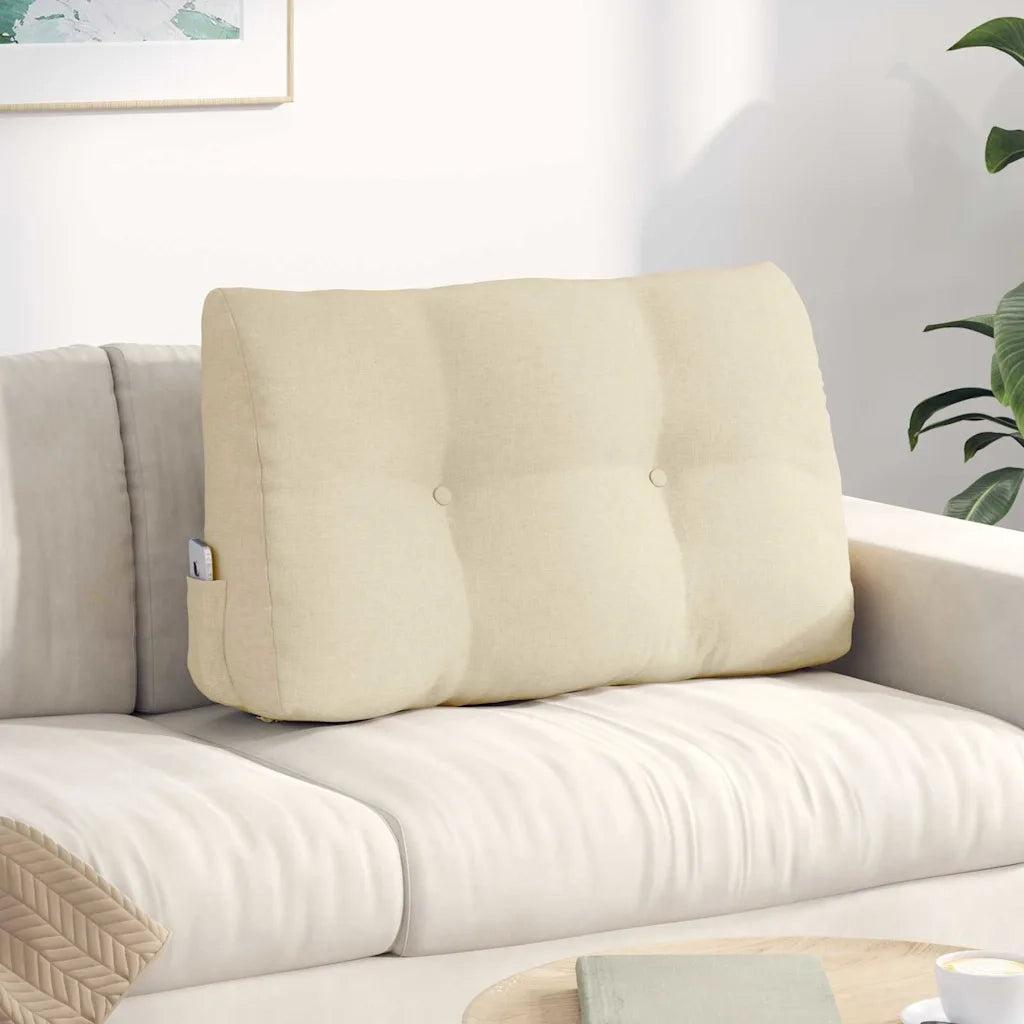 Cuscino per Schiena Crema 80 x 24 x 50 cm Tessuto