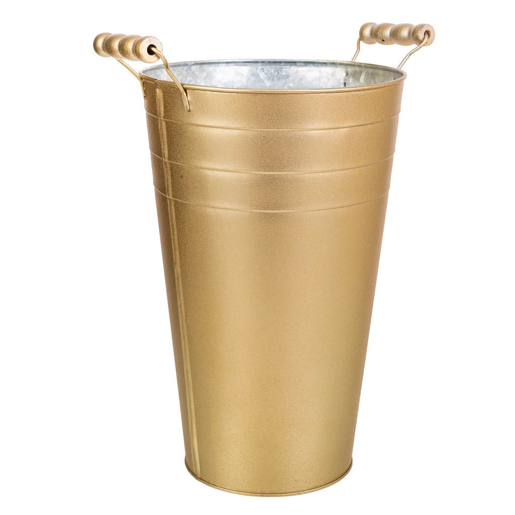 Vaso in metallo dorato 24xd19x30/32,5hb:13