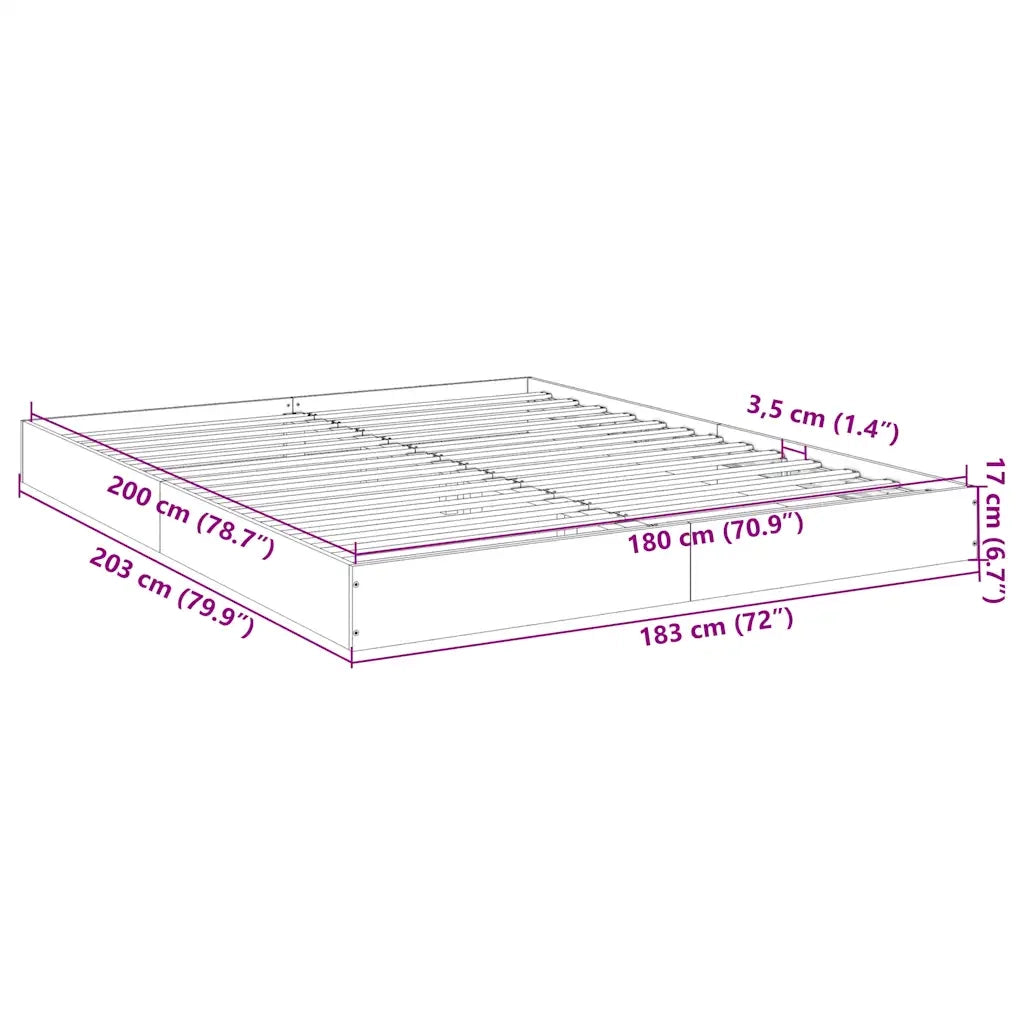 Giroletto senza Materasso Bianco 180x200 cm Legno Multistrato 842000