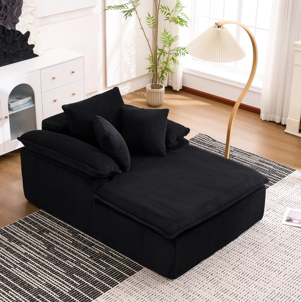 Divano 177x122x92 cm senza installazione; schienale ergonomico; in velluto a coste nero