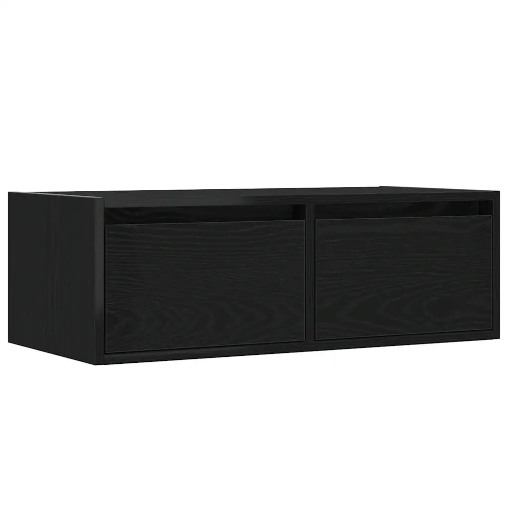 Mobile Porta TV con Luci LED Rovere Nero 75x35,5x25 cm 860230