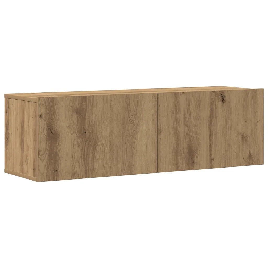 Set Mobile TV 8 pz Montato a Parete Rovere in Legno Multistrato