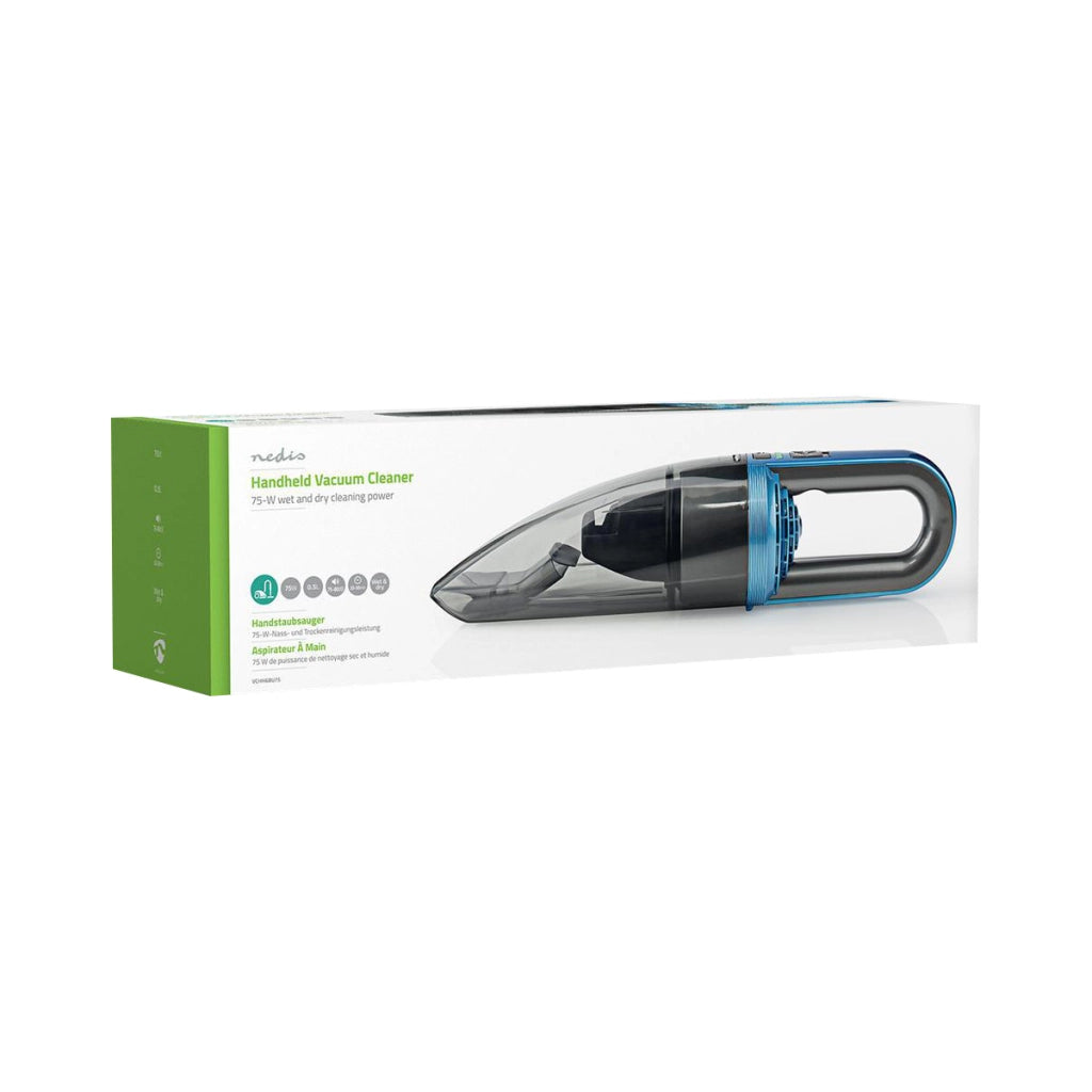 Aspirapolvere Portatile senza fili 75W Secco e Umido Batteria 1500mAh 0.5 L Grigio scuro Nedis
