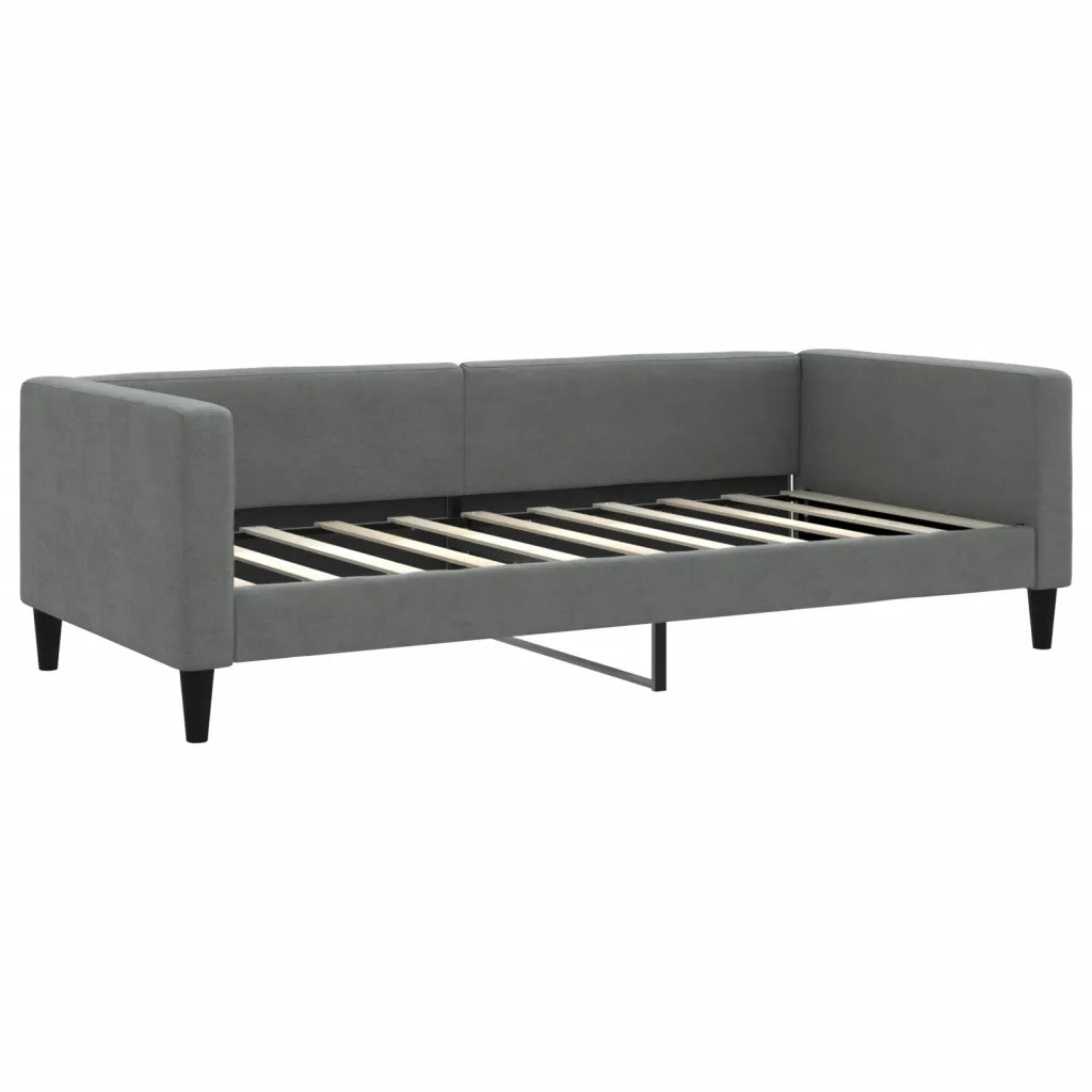 Divano Letto con Letto Estraibile Grigio Scuro 90x190cm Tessuto