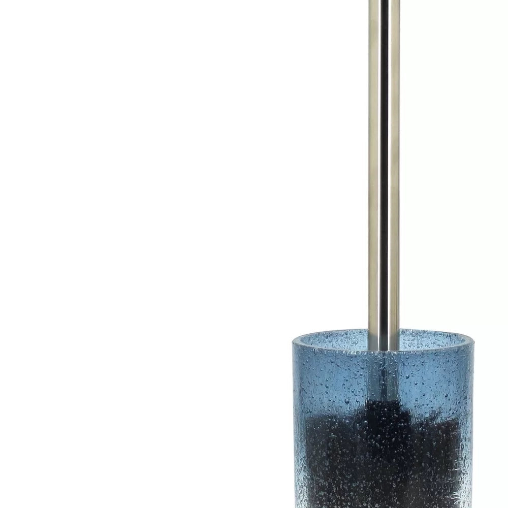 Portascopino in vetro azzurro sfumato - serie Drops