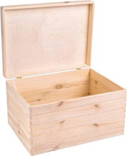 Cassa in Legno Grande per Archiviazione 40 x 30 x 24 cm - Ideale per Documenti, Giocattoli e Attrezzi