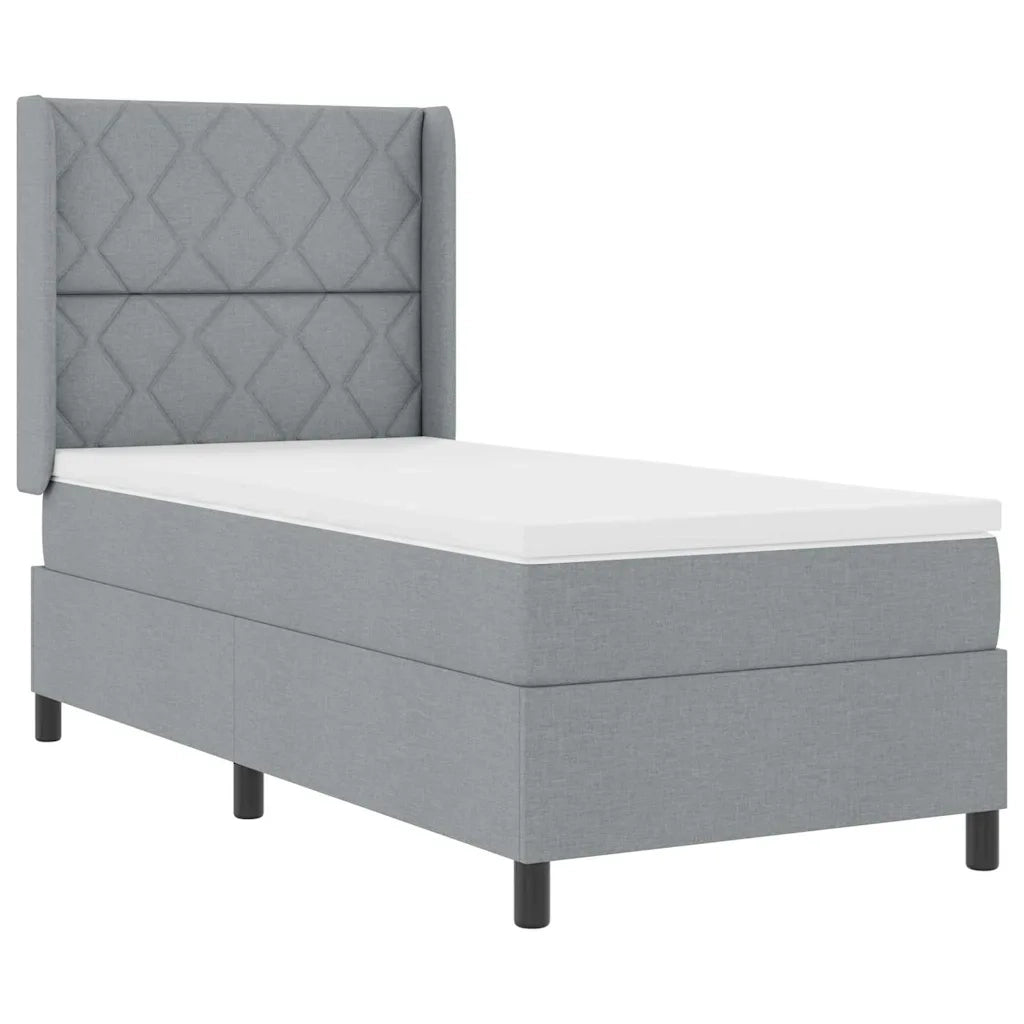 Letto a Sorgente LED Grigio chiaro 90 x 200 cm Tessuto 3343546