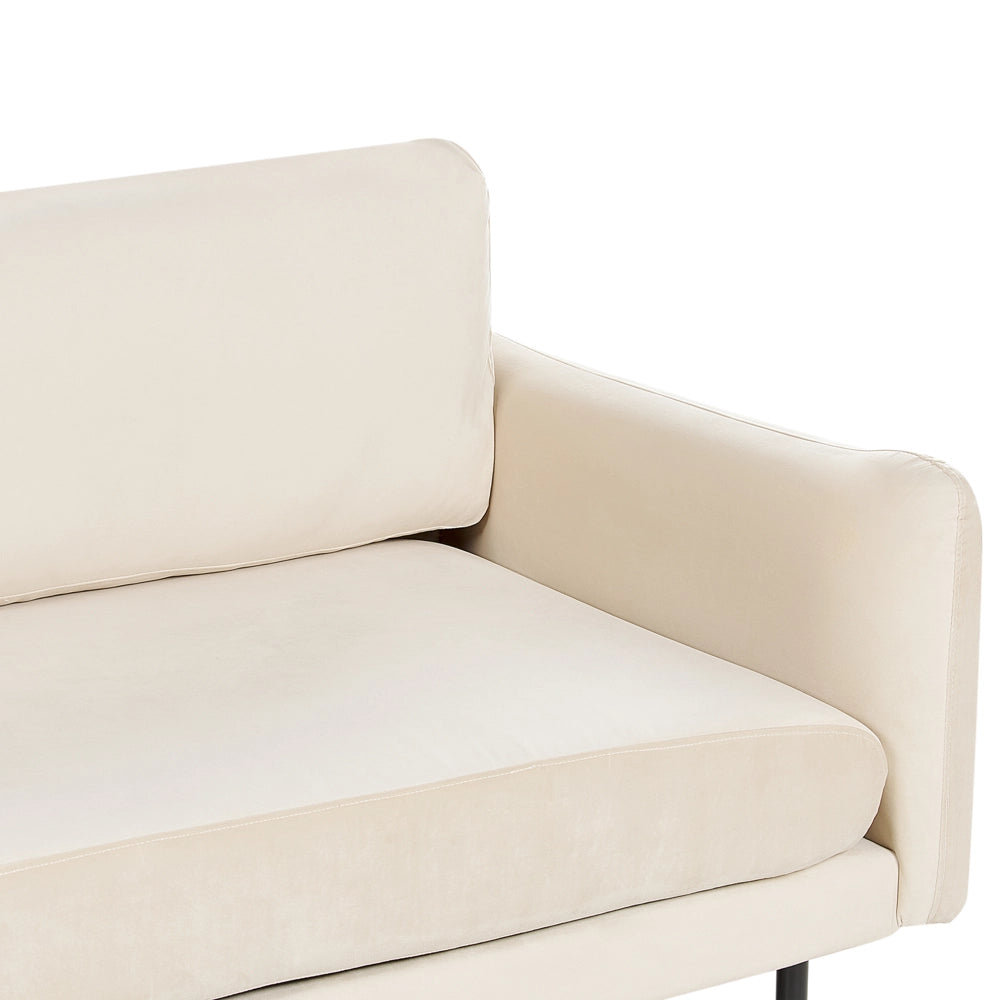 Divano moderno in velluto beige chiaro a 3 posti con Gambe nere Stile Retrò Moderno