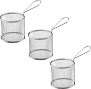 Set di 3 Servirori in Acciaio Inossidabile a Rondi per Fritto, Snack e Tapas