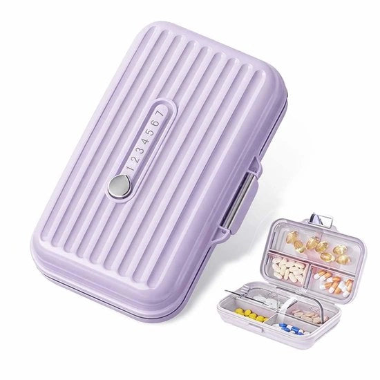 Organizzatore per medicinali portatile - 7 cassettoni - Tas per farmaci - Design compattibile - Ricordo intelligente per assunzione - Contenitore per pillole