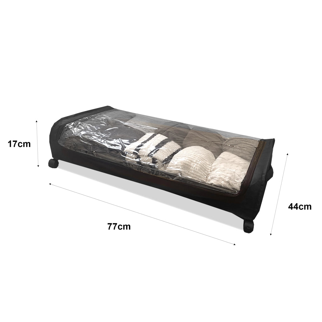 Organizzatore sottoletto Round – Pieghevole con ruote e coperchio trasparente – Compatto – Nyana Home