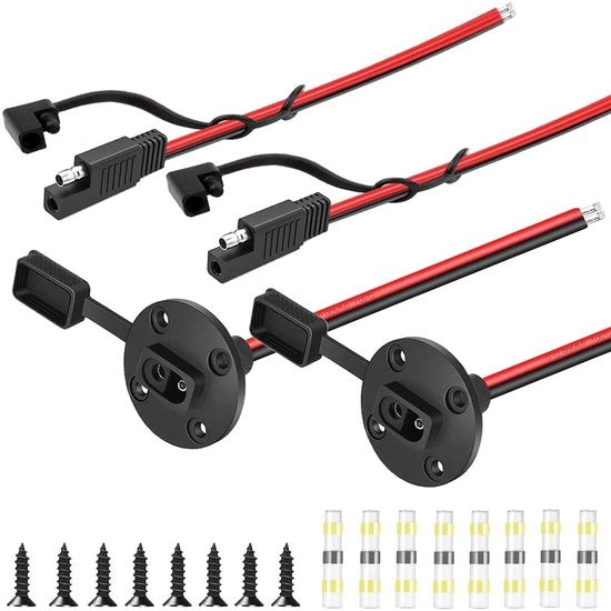 Adattatore di connessione solare per parete con porta di alimentazione a vite rapida, compatibile con cavi 10 AWG, per pannelli solari, veicoli RV, motori e generatori.