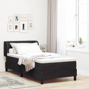 Letto Box Spring con Materasso Nero 100x200 cm Velluto