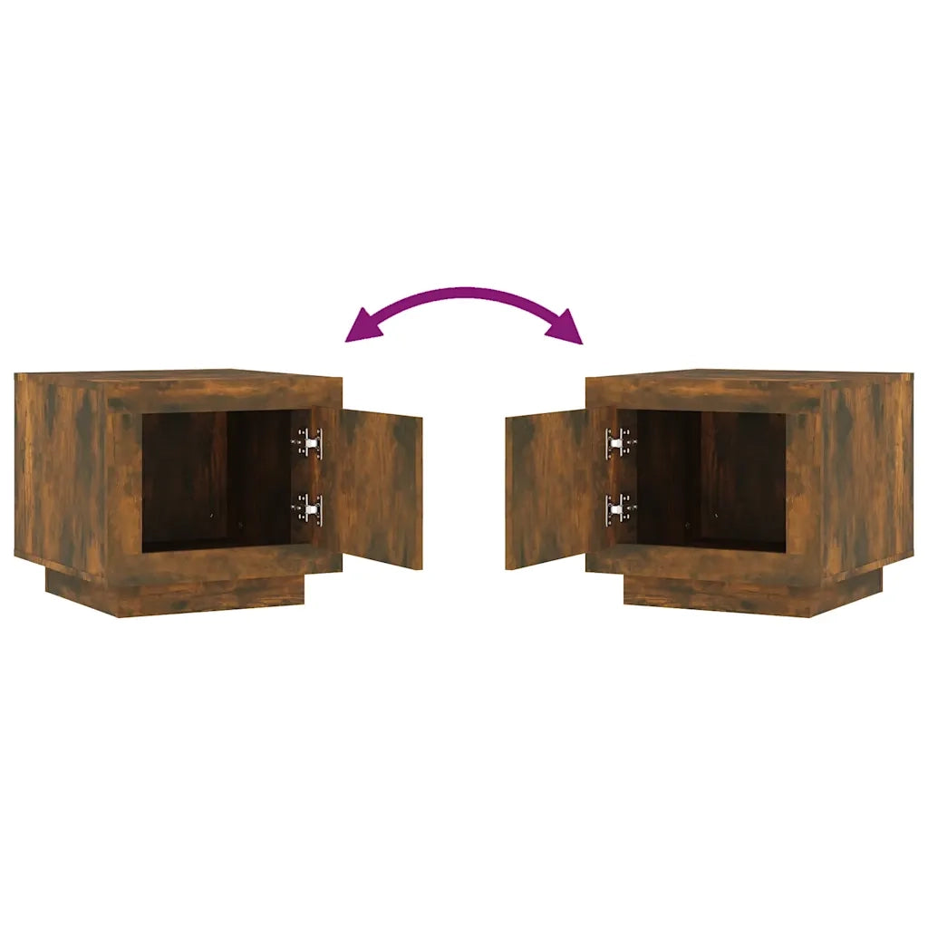 Tavolino da Salotto Rovere Fumo 51x50x45cm in Legno Multistrato