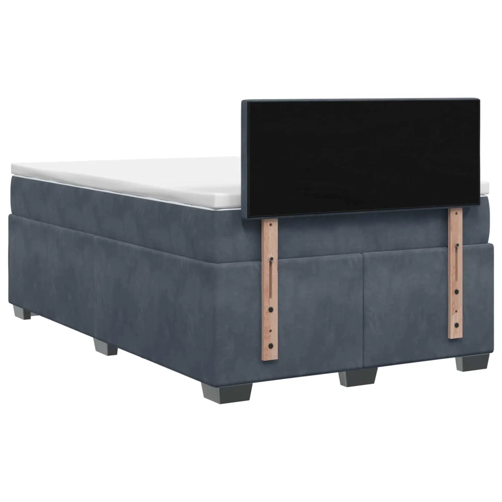 Letto con Box Spring, Materasso e LED Grigio Scuro 120 x 190 cm 3452145