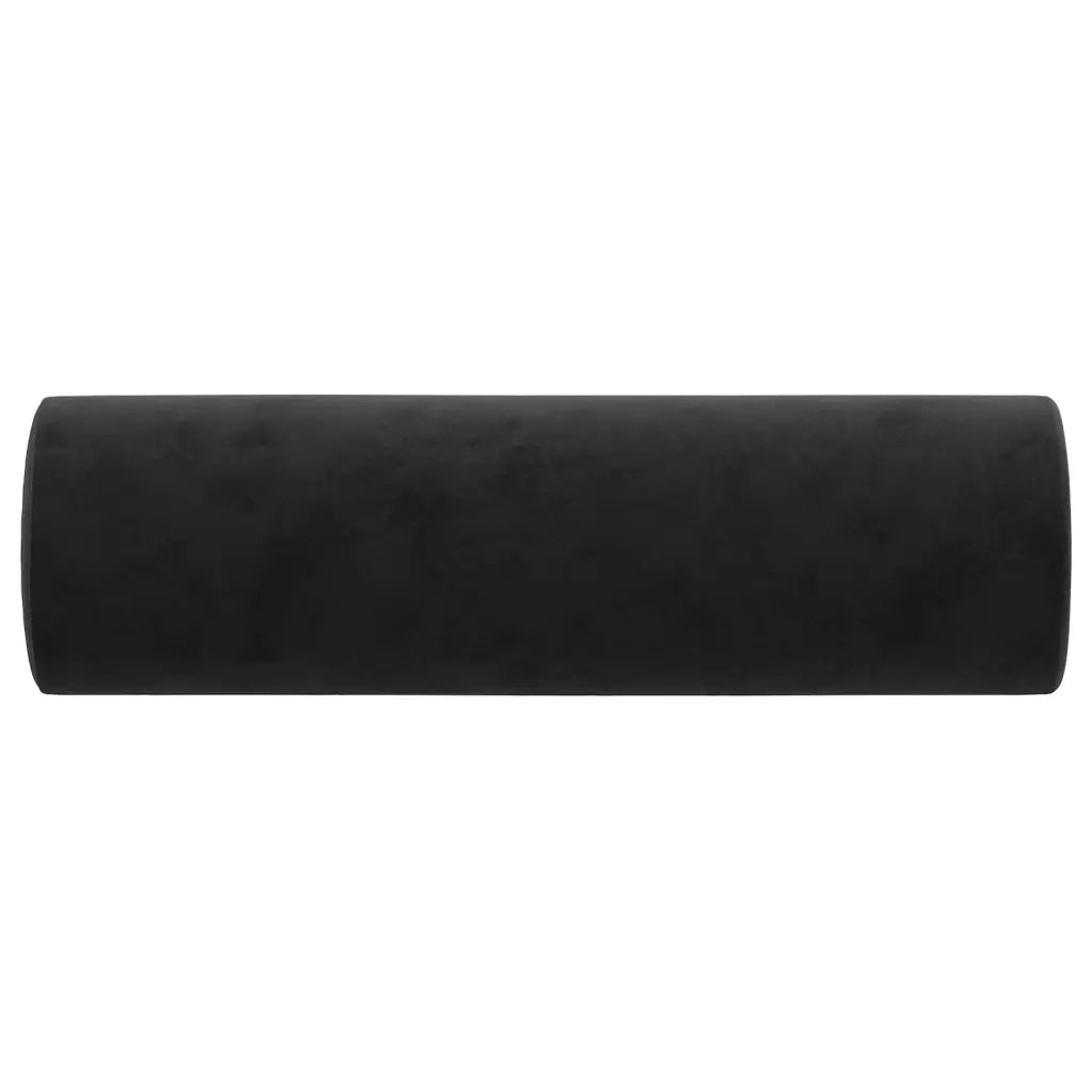 Cuscini Decorativi 2 pz Nero Ø15x50 cm in Velluto 349514