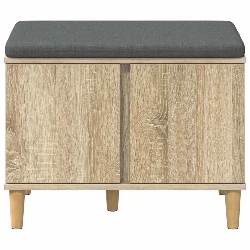 Panca per ingresso con cuscino-Sgabello-Panca da Corridoio Rovere Sonoma 60 x 38 x 46 cm 151915