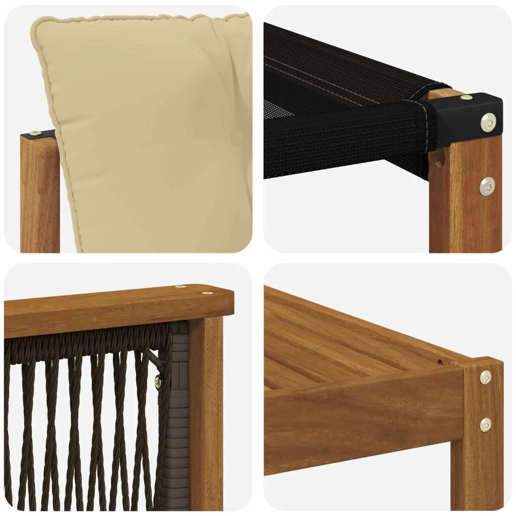 Set di divani da esterno 9 pz Naturale e Beige 3382161