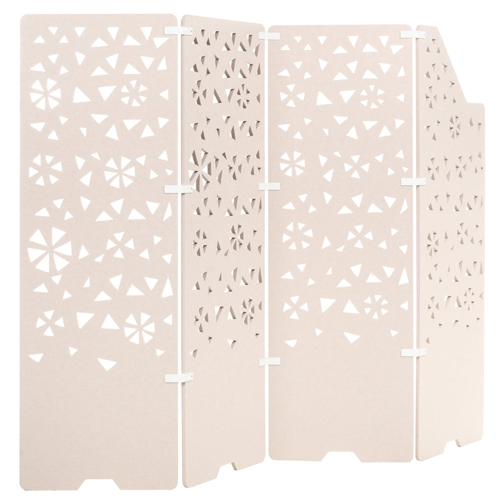 Divisorio a 4 pannelli in tessuto beige chiaro per la privacy Schermo divisorio per ufficio Riduzione del rumore della parete divisoria