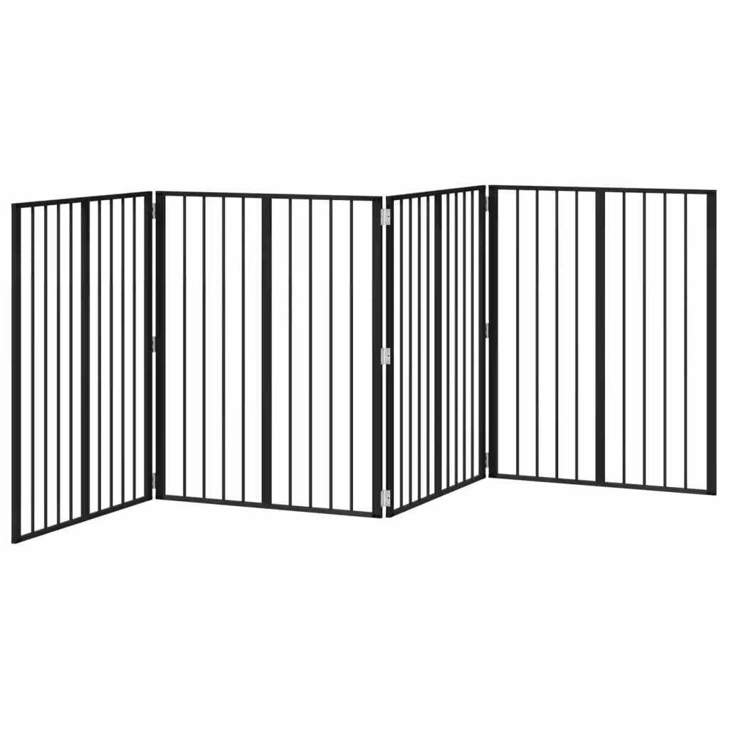 Cancello per cani 4 pcs Nero 80 x 100 cm Acciaio zincato 892002