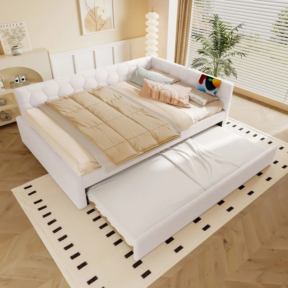 Letto Divano con Rete a Doghe e Luce ¨C MINIMAL ¨C Bianco 140x200