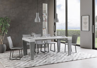 Consolle Allungabile 90-300x40x77 cm in Nobilitato Bianco e Grigio