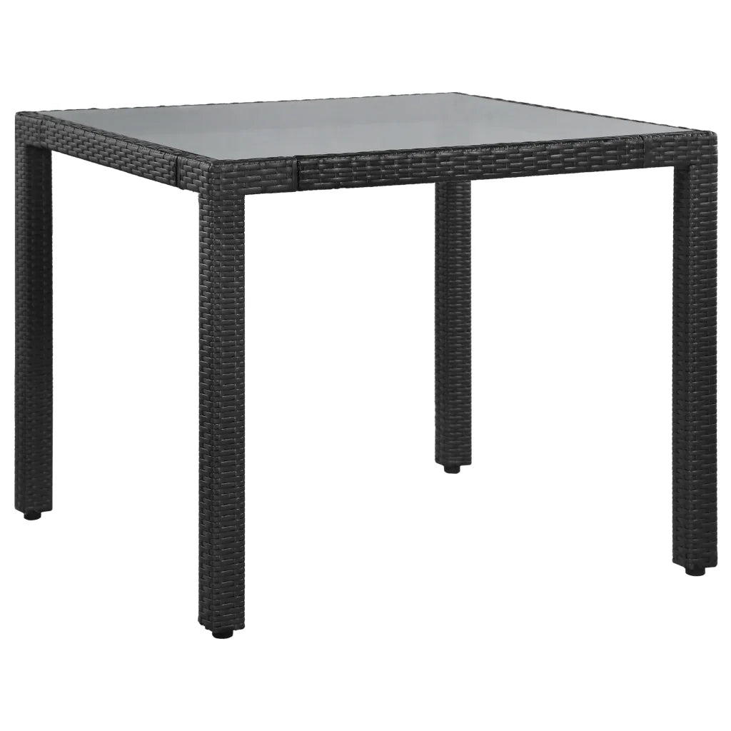 Set da Pranzo da Giardino 5 pz in Polyrattan Nero 44088
